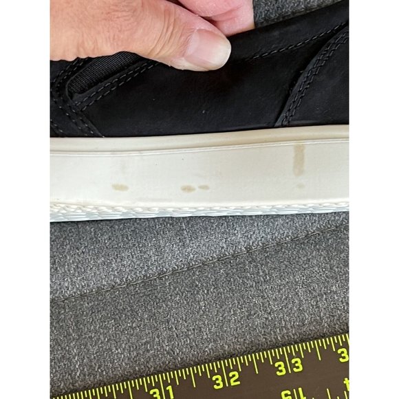 ECCO Womens Soft Classic Comfort Slip On Sneaker Black Nubuck Leather Size 4-4.5 - Picture 7 of 7